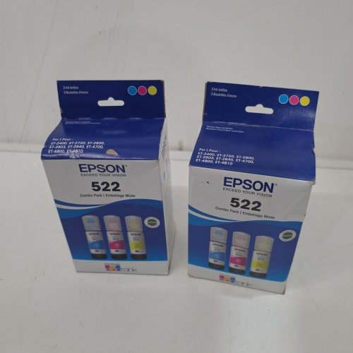 2 (3PC) EPSON 522 COMBO PACK INK REFILL BOTTLES FOR SELECT ECOTANK PRINTERS - 65ML EACH - CYAN, MAGENTA, YELLOW (MODEL: T522520-S/CP) image 3