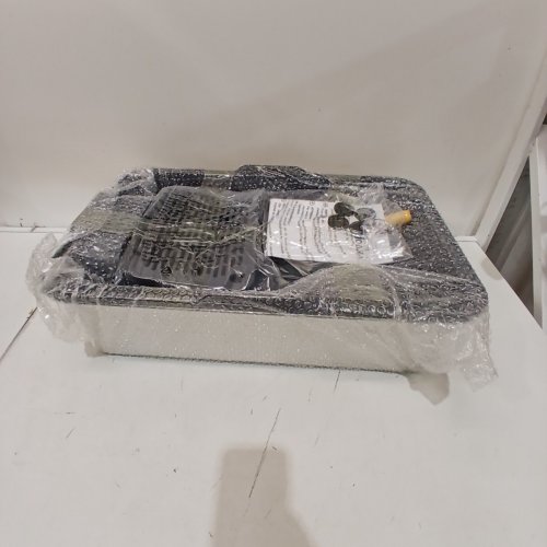 STAINLESS STEEL CAT LITTER BOX WITH SCOOP AND FILTERING FOOT BOARD - UP TO 30L - 15.75" X 23.6" X 11.8" - DARK GREY (MODEL: XM-0012) image 2