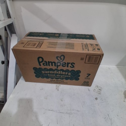 88PK PAMPERS SWADDLERS DISPOSABLE BABY DIAPERS - SIZE 7 - WHITE image 3