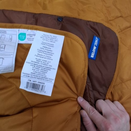 BELOW ZERO 2-IN-1 WEARABLE HOODED OUTDOOR BLANKET WITH CARRY BAG - 54" X 76" - BROWN/TAN (MODEL: 1896292) image 2
