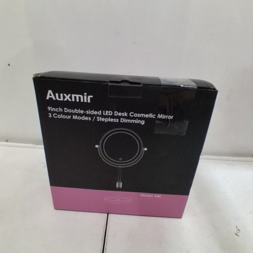 AUXMIR DOUBLE SIDED MAKEUP MIRROR WITH 360° ROTATION & 1X/30X MAGNIFICATION - 9" - SILVER image 7