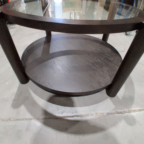 HENREDON 2-TIER WOOD AND GLASS COFFEE TABLE - 38" - ESPRESSO (MODEL: 1752603) image 5