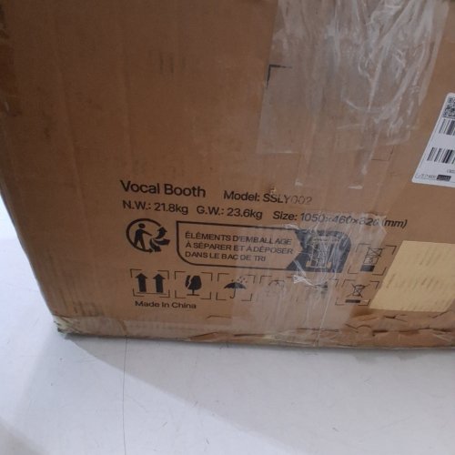VEVOR PORTABLE SOUNDPROOF VOCAL BOOTH - 6.5FT - BLACK (MODEL: SSLY002) image 6