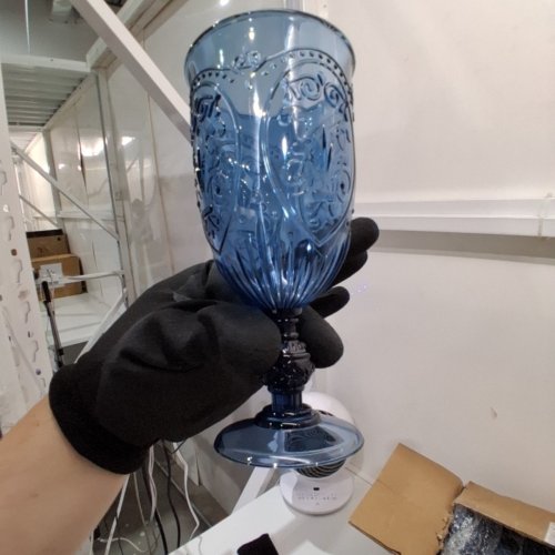 30PK WIWIQING VINTAGE PLASTIC GOBLET WINE GLASS - 7.5 OZ - BLUE image 3