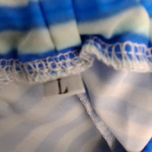 WOMEN'S LONG STRIPED SKIRT - LARGE - BLUE AND WHITE image 3