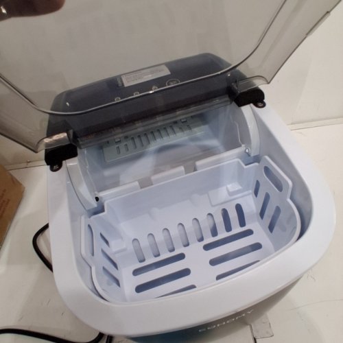 EUHOMY COUNTERTOP ICE MAKER MACHINE WITH HANDLE, BASKET AND SCOOP - MAKES 26LB/DAY - BLACK (MODEL: IM001-BBL-CAEH) image 4