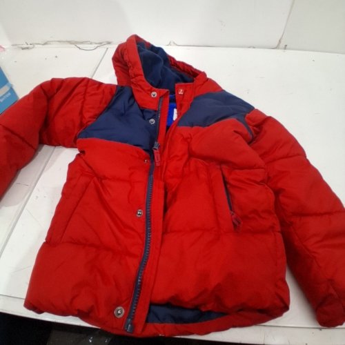 AMAZON ESSENTIALS TODDLER BOYS HEAVY WEIGHT HOODED PUFFER JACKET WITH HOOD - 4T - RED/NAVY image 2