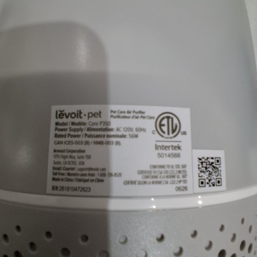 LEVOIT PET CARE AIR PURIFIER - 120V, 56W - GRAY (MODEL: CORE P350) image 2