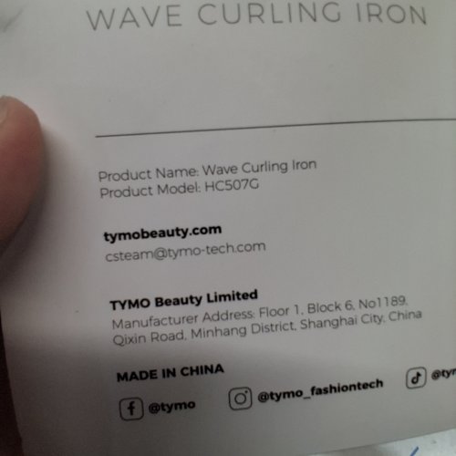 TYMO ROVY WAVE CURLING IRON - CHAMPAGNE (MODEL: HC507G) image 3