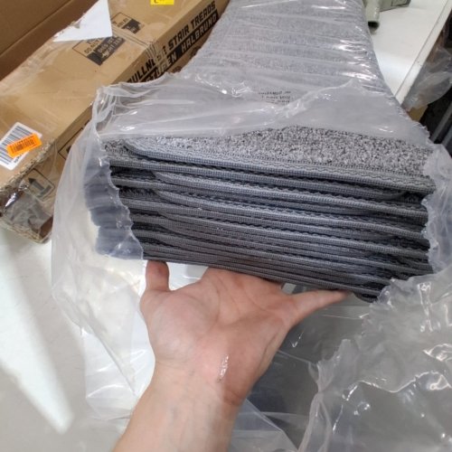 14PK HOPEVIVA STAIR TREADS FOR WOODEN STEPS - NON SLIP, SELF ADHESIVE - 9.5" X 29.5" - GREY (MODEL: HFM00161214) image 3