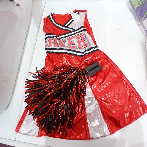 3PC GIRLS WAY TO CELEBRATE CHEERLEADER COSTUME - SMALL (4-6) - RED/WHITE (STYLE: WC3524B) image 2