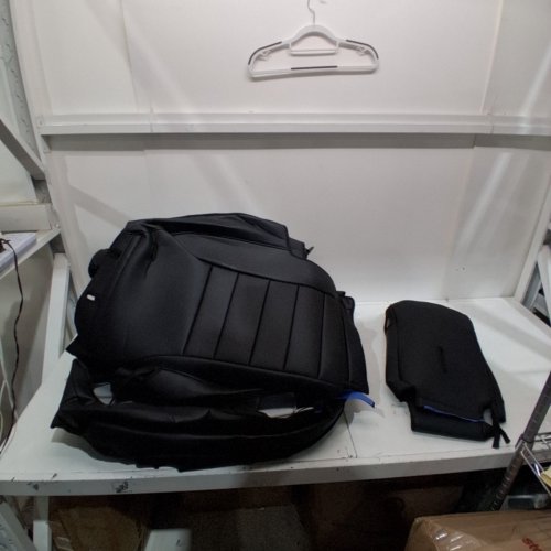 16PC EKR LEATHER WATERPROOF CAR SEAT COVERS - FITS SELECTED RAM 1500 MODELS - BLACK image 2