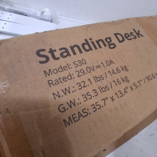 CUBICUBI METAL ADJUSTABLE STANDING DESK FRAME - 55" X 26" - WHITE (MODEL: S30) image 4