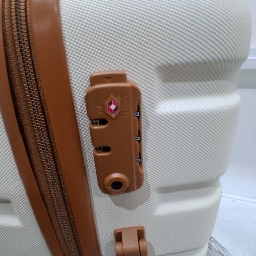 COOLIFE HARDSHELL SPINNER SUITCASE WITH TSA LOCK- 24" (4-7DAYS TRAVEL)- APRICOT/WHITE image 3