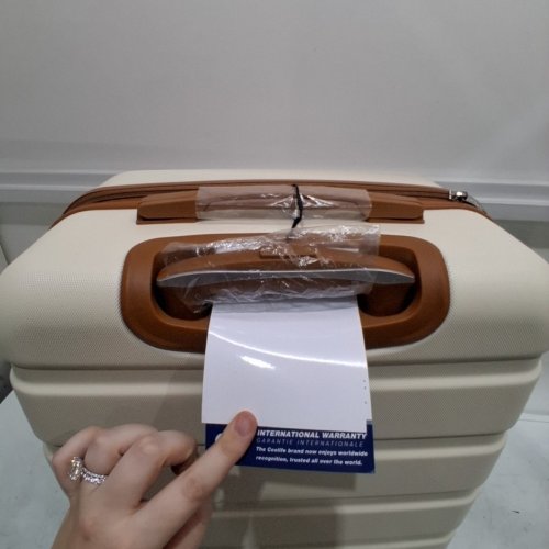 COOLIFE HARDSHELL SPINNER SUITCASE WITH TSA LOCK- 24" (4-7DAYS TRAVEL)- APRICOT/WHITE image 4