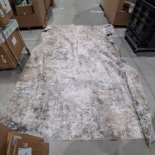 UERMEI WASHABLE NONSLIP AREA RUG - 9FT X 12FT - BEIGE/GRAY image 2