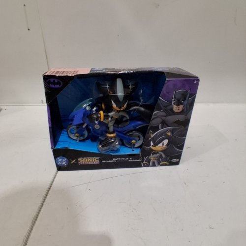 JAKKS PACIFIC SONIC THE HEDGEHOG DC BATCYCLE & BATMAN ACTION FIGURE SET - BLUE/ BLACK image 2