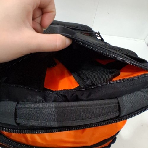 AMAZON BASICS SLIM CARRY ON LAPTOP TRAVEL WEEKENDER BACKPACK - BLACK/ORANGE image 5