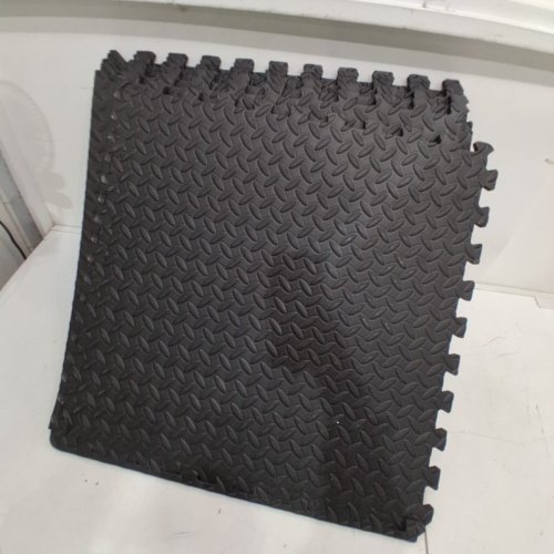 6PK CAP BARBELL T-PATTERN EXERCISE MAT -24" X 24" - BLACK (MODEL: MTIS-1206T) image 2