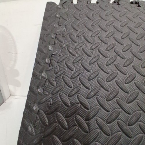 6PK CAP BARBELL T-PATTERN EXERCISE MAT -24" X 24" - BLACK (MODEL: MTIS-1206T) image 3