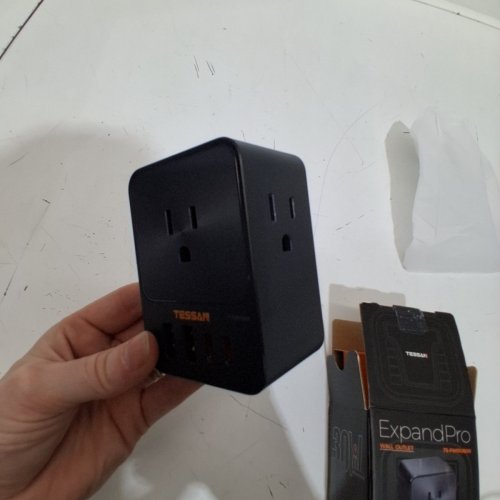 TESSAN EXPANDPRO WALL OUTLET EXTENDER - 30W - BLACK (MODEL: TS-FW01US00) image 4