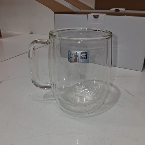 8PK ZWILLING SORRENTO PLUS DOUBLE-WALL COFFEE GLASSES WITH HANDLE - 12OZ - CLEAR - (MODEL : ZWIL-39500-118) image 3
