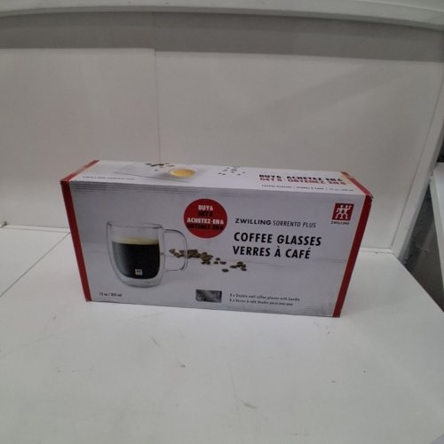 8PK ZWILLING SORRENTO PLUS DOUBLE-WALL COFFEE GLASSES WITH HANDLE - 12OZ - CLEAR - (MODEL : ZWIL-39500-118) image 4