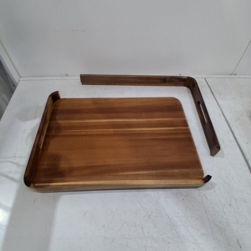 OURMIAO ACACIA WOOD SERVING TRAY WITH HANDLES FOR LIVING ROOM, COFFEE TABLE, SOFA, IDEAL SIZE FOR SERVING - 22" X 15.7" X 2" - ACACIA WOOD (MODEL: OM0801GZ) image 4