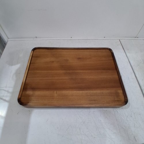OURMIAO ACACIA WOOD SERVING TRAY WITH HANDLES FOR LIVING ROOM, COFFEE TABLE, SOFA, IDEAL SIZE FOR SERVING - 22" X 15.7" X 2" - ACACIA WOOD (MODEL: OM0801GZ) image 5