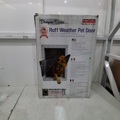IDEAL PET PRODUCTS RUFF WEATHER PET DOOR - 15" X 23 1/2" (SUPER LARGE) 120 LBS MAX - WHITE image 4