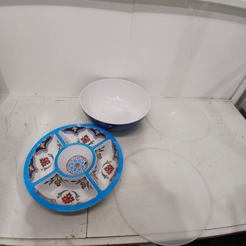 4PC PANDEX MELAMINE SERVING SET, BLUE PATTERN (MODEL:1901790) image 2