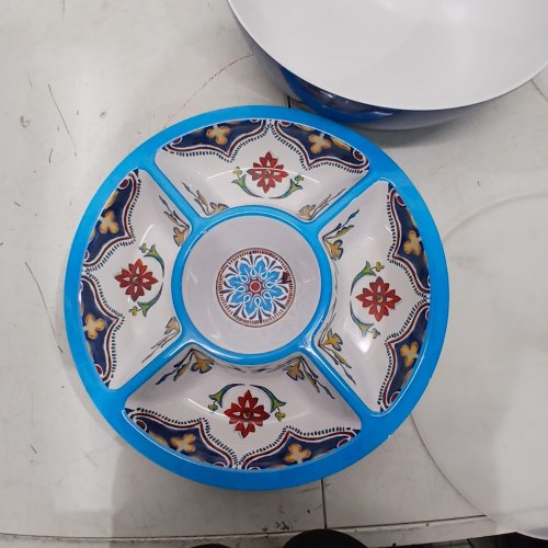4PC PANDEX MELAMINE SERVING SET, BLUE PATTERN (MODEL:1901790) image 3