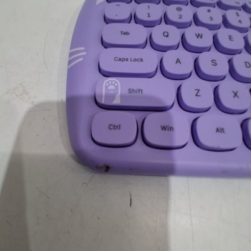 3PC LEXONELEC CAT THEMED WIRELESS KEYBOARD AND MOUSE - PURPLE/WHITE image 5