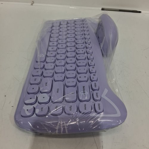 3PC LEXONELEC CAT THEMED WIRELESS KEYBOARD AND MOUSE - PURPLE/WHITE image 11
