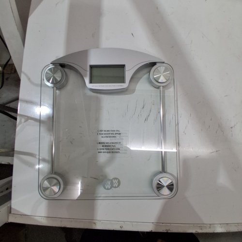 WEIGHT WATCHERS DIGITAL GLASS BATHROOM SCALE - 400 LBS CAPACITY- SILVER image 5