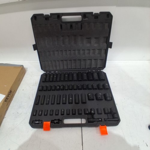 59PC VEVOR 3/8" & 1/2" DRIVE IMPACT SOCKET SET WITH CARRY CASE - SAE 5/16" TO 1-1/4" & METRIC 6-32 MM (MODEL: SX1238MSSD590) image 3