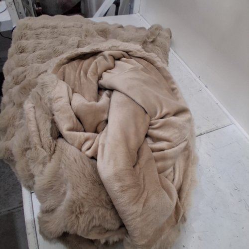MELLOW SOFT LIGHT WEIGHT CLOUD THROW BLANKET - 50" X 60" - LIGHT BROWN image 3