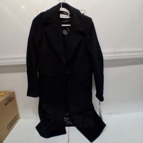WOMENS CALVIN KLEIN WOOL CASHMERE WALKER JACKET - SIZE 2 - BLACK (STYLE: CW082090) image 2