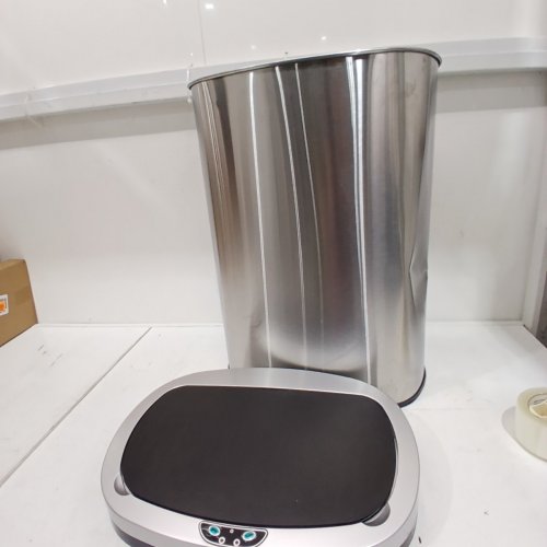 OVAL AUTOMATIC TOUCH FREE TRASH CAN - 13GAL - STAINLESS STEEL (MODEL: TC-1350R-SS) image 3