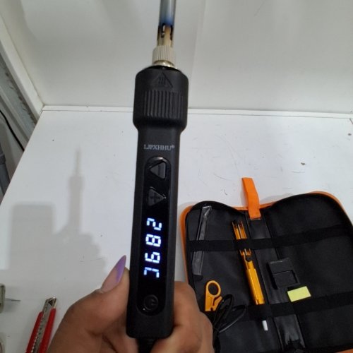 SOLDERING IRON KIT 80W LCD ADJUSTABLE TEMPERATURE 180-520C - BLACK/ORANGE image 2