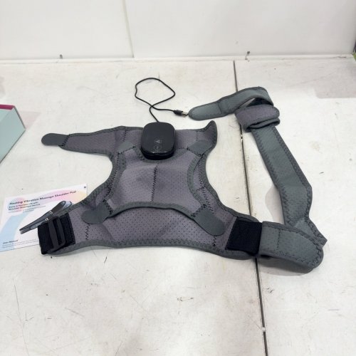 UNBRANDED HEATED SHOULDER MASSAGER BRACE SUPPORT WITH VIBRATION, 3 MODES - OSFM - GREY image 3