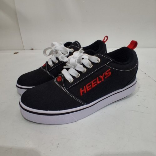 UNISEX HEELYS PRO 20 CANVAS LOW TOP WHEELED SKATE SHOES - SIZE 5 YOUTH - BLACK RED WHITE (STYLE: HE100757) image 3