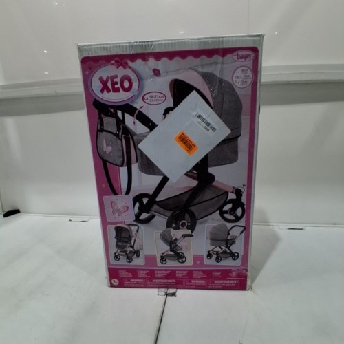 XEO ADJUSTABLE REVERSIBLE HANDLE BABY STROLLER WITH BAG FOR DOLLS - GREY/PINK (MODEL: 17033AA) image 4