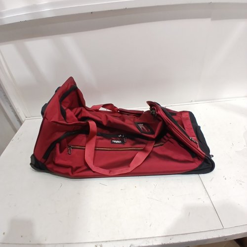 UNISEX ADULT TONRUI WHEELED MULTI POCKET TRAVEL DUFFEL BAG - 100 L - RED image 3