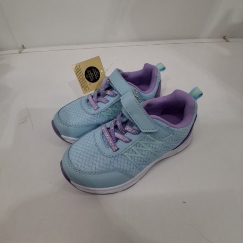 GIRLS' ATHLETIC works LACE AND VELCRO SNEAKER SHOES - 10 - BLUE/PURPLE (STYLE: 76MAXGM24) image 2
