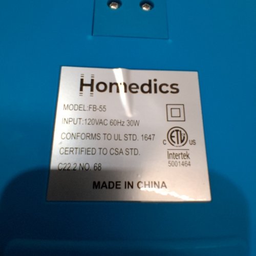 HOMEDICS BUBBLEMATE FOOTSPA WITH HEAT MAINTENANCE - 120 V 30W 60HZ - WHITE / BLUE (MODEL: FB-55A-1PK) image 5