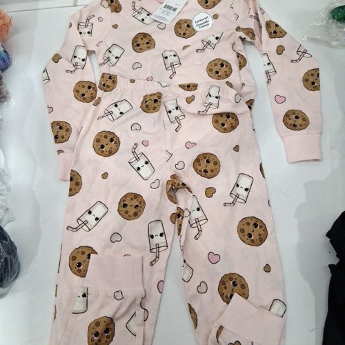 2PC GIRL'S PAJAMA MILK AND COOKIES SET - SMALL (6) - PINK (STYLE: GRF60401G) image 2
