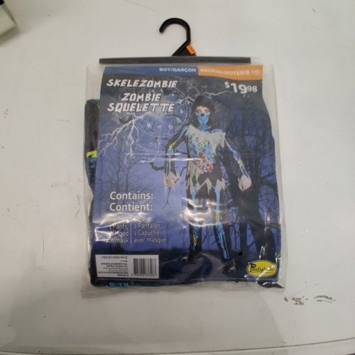 3PC BOYS PARTYHOLIC SKELEZOMBIE COSTUME - MEDIUM (8-10) - BLACK/BLUE (STYLE: 13164) image 2