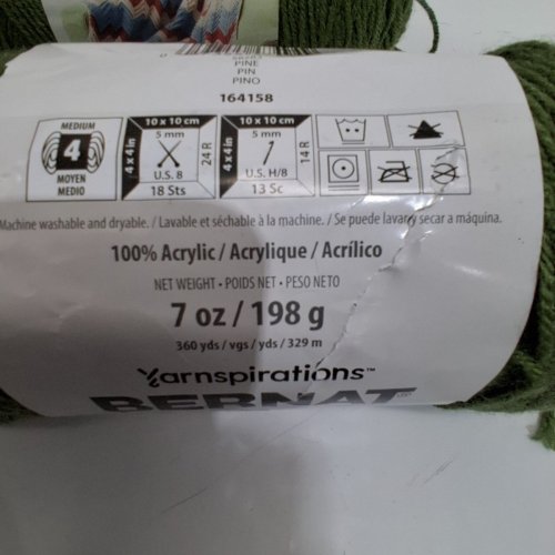 2PK BERNAT PREMIUM ACRYLIC YARN - 7 OZ, 360YARDS - PINE image 4