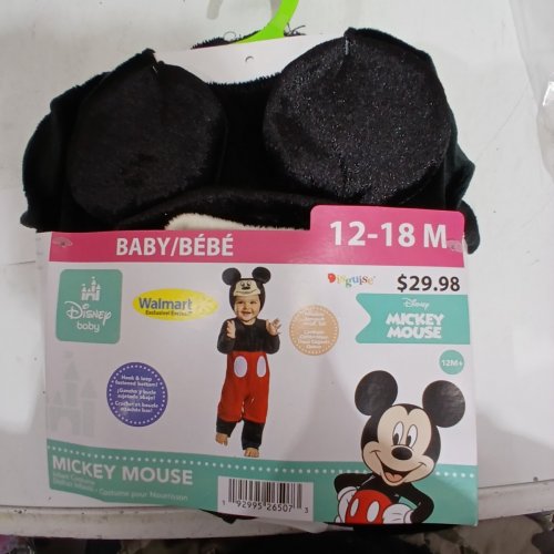 2PC BABY DISGUISE DISNEY MICKEY MOUSE DELUXE INFANT COSTUME- 12-18M - RED/BLACK (STYLE: 44960W) image 2